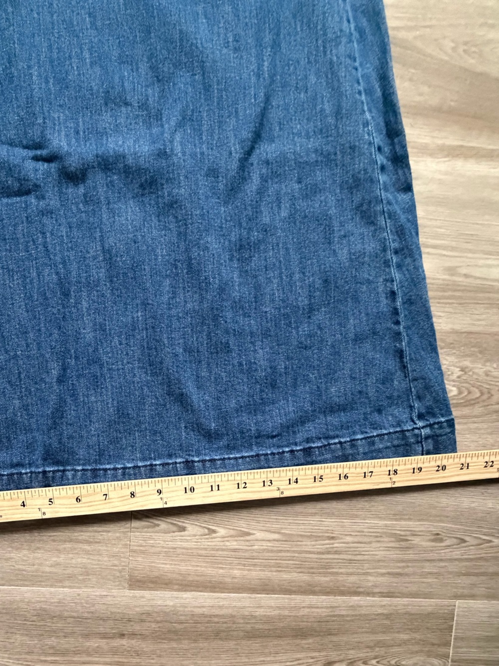 Pilcro Wide-Leg Denim Skirt-Style Jeans in Light Blue - Picture 6 of 9